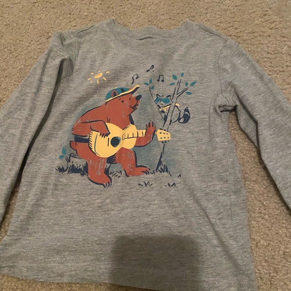 OshKosh B'gosh Gray Bear Guitar Long Sleeve Tee - Picture 1 of 2